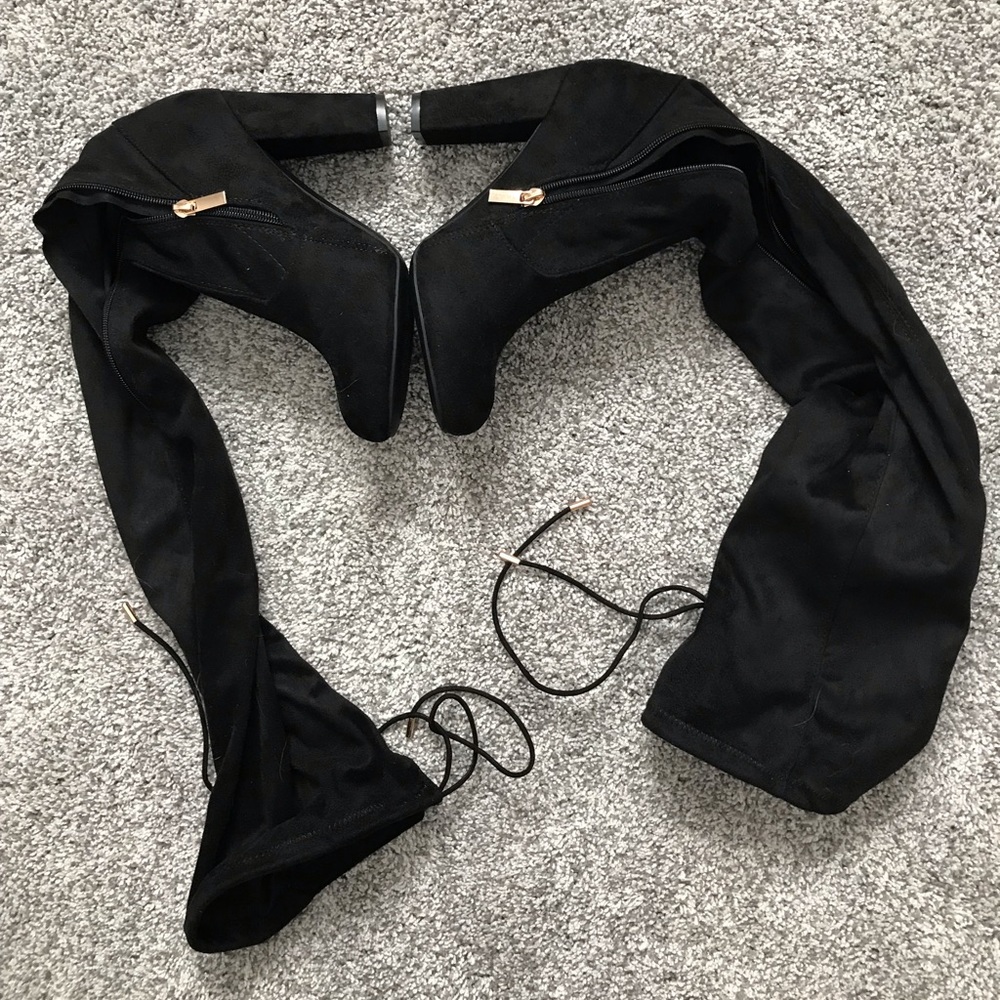 Black Thigh High Boots Never Worn